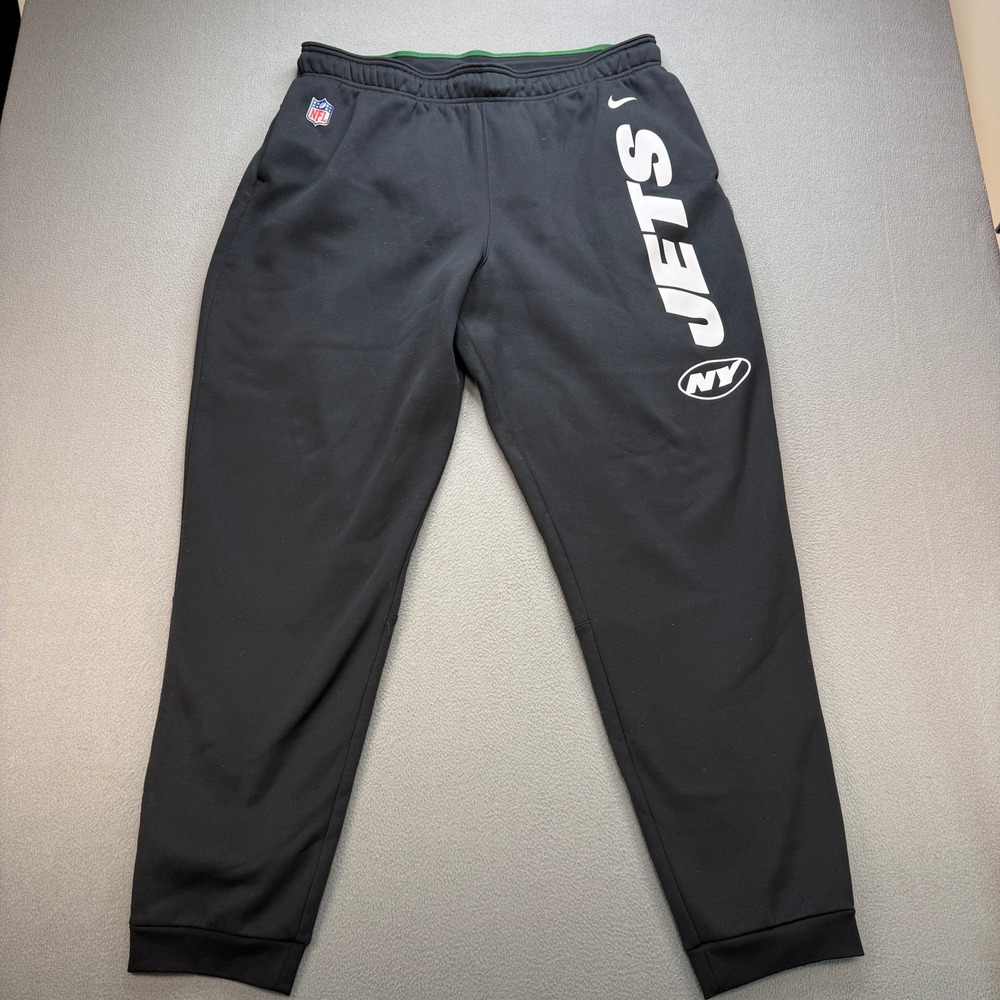 New York Jets Nike Dri-FIT NFL On Field Sweatpants Mens XL Black Poly Joggers